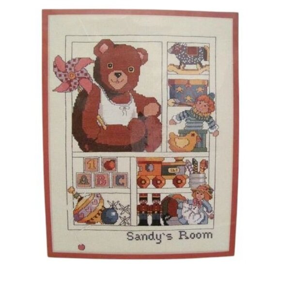 Bucilla Pin-Wheel Teddy Counted Cross-Stitch Kit 11x14 Lullaby Baby Heather King - Picture 7 of 9